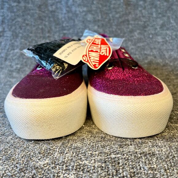 Vans Authentic Platform Glitter Wild Aster True White Pink Womens 8.5 Sneakers - Picture 3 of 12